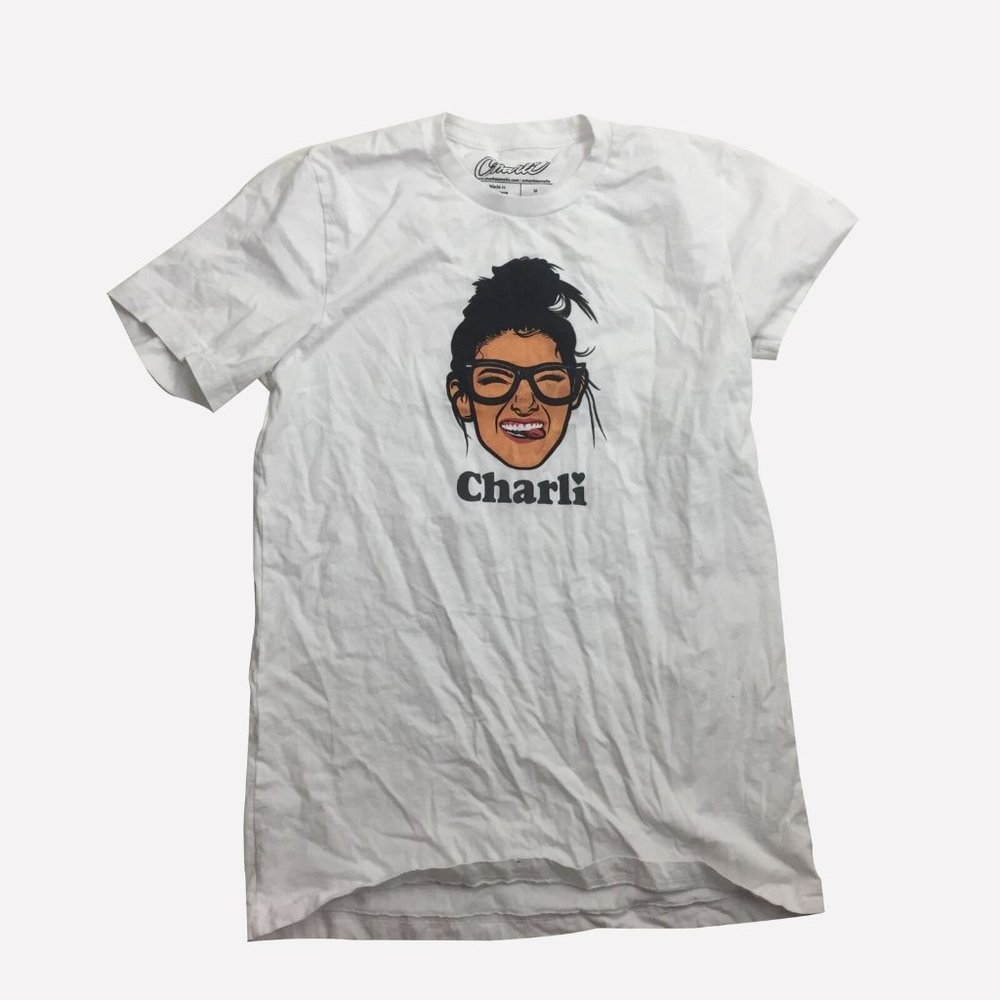Official Charli D'amelio Tik Tok White T-Shirt Size Medium M